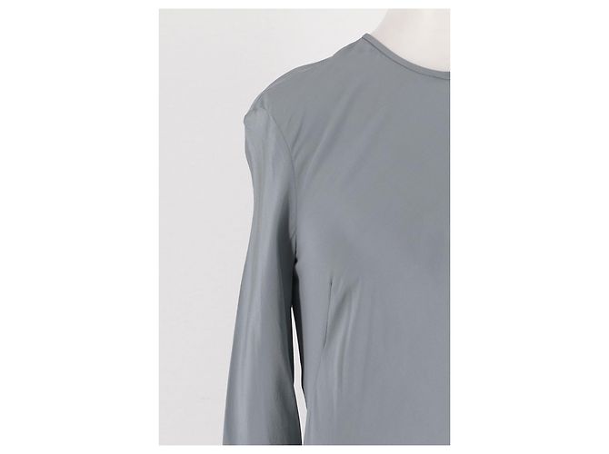 Autre Marque SIR Graues Seidenkleid mit langen Ärmeln - Ansicht 3