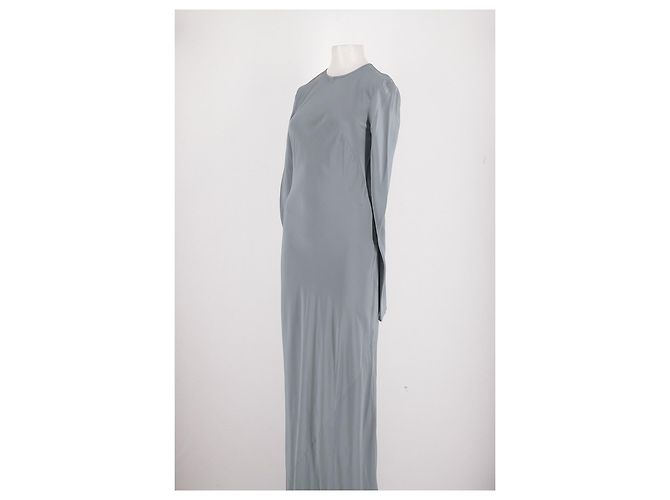 Autre Marque SIR Graues Seidenkleid mit langen Ärmeln - Ansicht 4