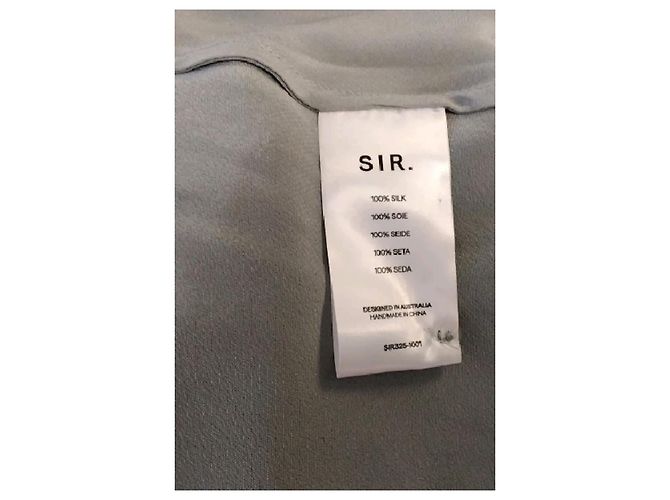 Autre Marque SIR Graues Seidenkleid mit langen Ärmeln - Ansicht 8