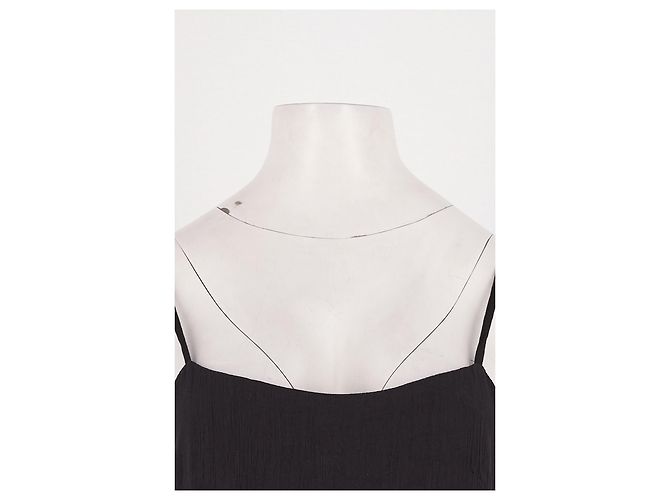 Autre Marque SIYAZU Schwarzes Midikleid mit Spaghettiträgern - Ansicht 2