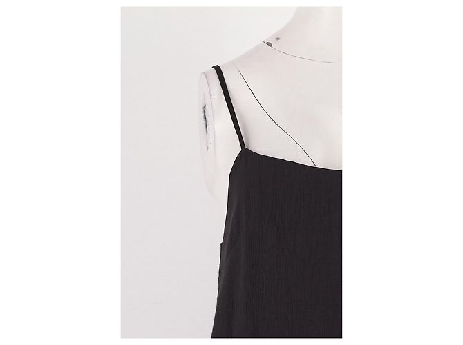 Autre Marque SIYAZU Schwarzes Midikleid mit Spaghettiträgern - Ansicht 3