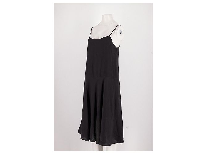 Autre Marque SIYAZU Schwarzes Midikleid mit Spaghettiträgern - Ansicht 4