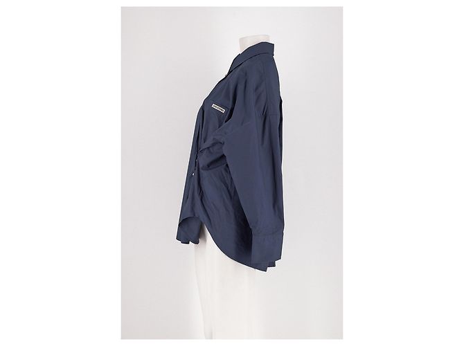 Autre Marque Baumwollhemd in Marineblau - Ansicht 5