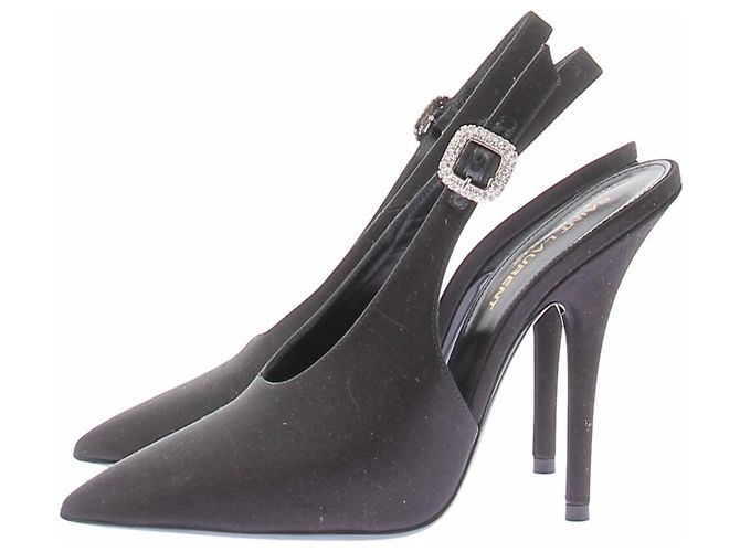 Autre Marque SAINT LAURENT Slingback Absatzschuhe Schwarz Leder 37 - Ansicht 2