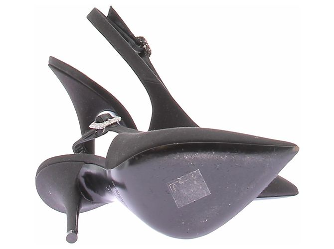 Autre Marque SAINT LAURENT Slingback Absatzschuhe Schwarz Leder 37 - Ansicht 5