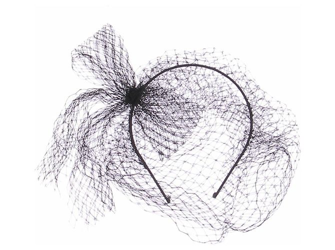 Chanel Diadema con velo negro - vista 2