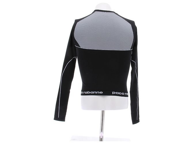 Paco Rabanne Top preto de manga comprida - vista 2