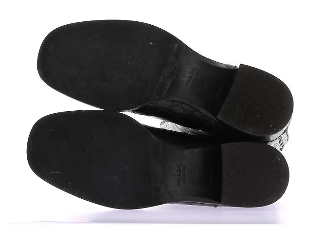 Prada Bottes hautes croco noires - vue 7