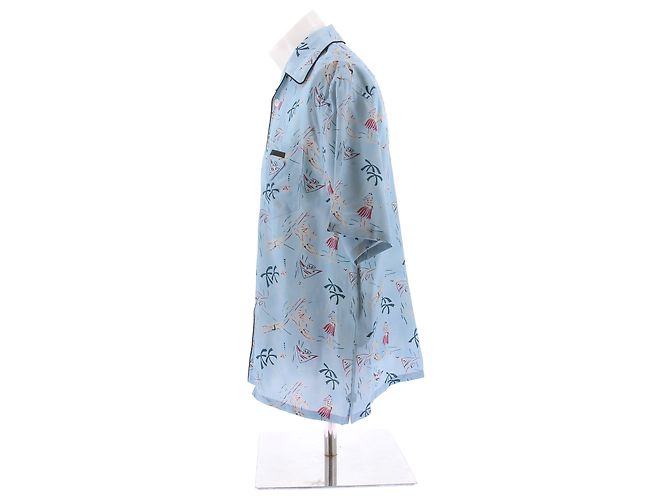 Prada Blau gemusterte Hemd - Ansicht 4