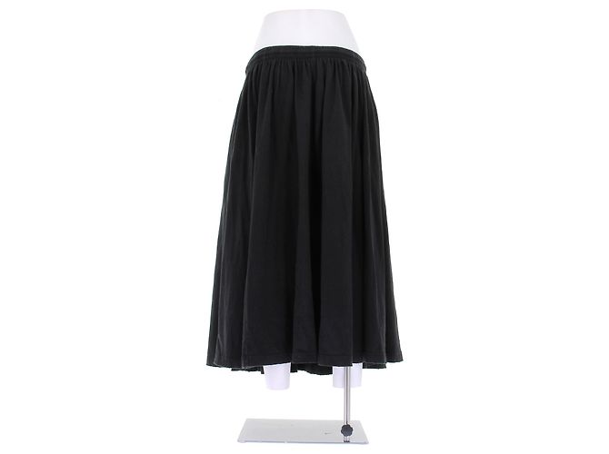 Gonna Balenciaga in cotone nero - vista 2