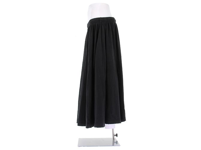 Gonna Balenciaga in cotone nero - vista 4