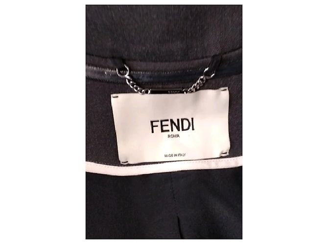 Fendi Cappotto di lana grigio - vista 7