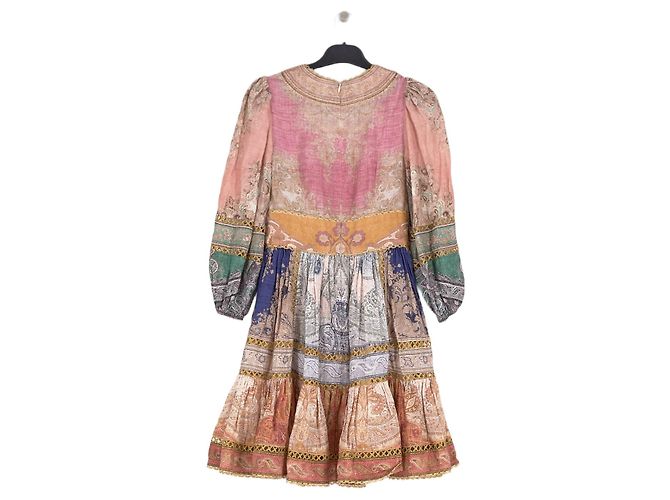 Vestido Zimmermann de lino rosa con estampado floral - vista 4