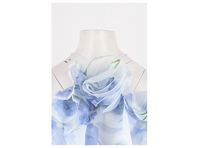 Autre Marque AJE Blaues Blumenkleid mit Rüschen - Ansicht 2