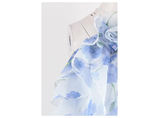 Autre Marque AJE Blaues Blumenkleid mit Rüschen - Ansicht 3