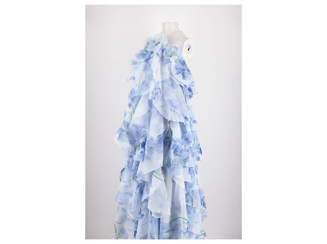 Autre Marque AJE Blaues Blumenkleid mit Rüschen - Ansicht 4