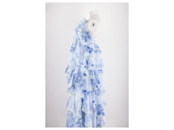 Autre Marque AJE Blaues Blumenkleid mit Rüschen - Ansicht 5