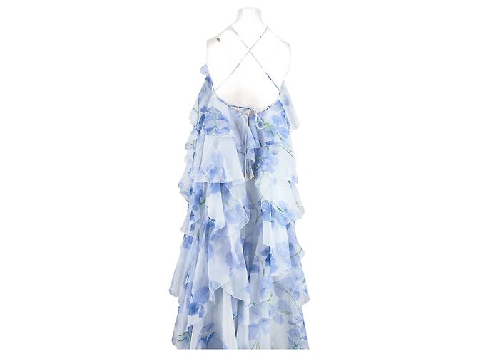 Autre Marque AJE Blaues Blumenkleid mit Rüschen - Ansicht 6