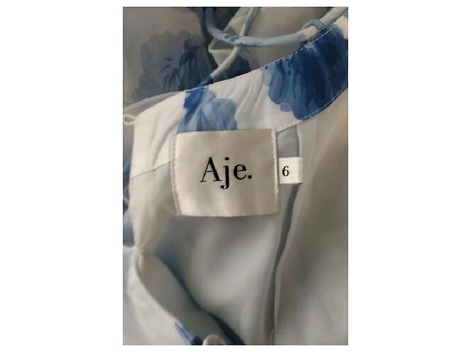 Autre Marque AJE Blaues Blumenkleid mit Rüschen - Ansicht 7