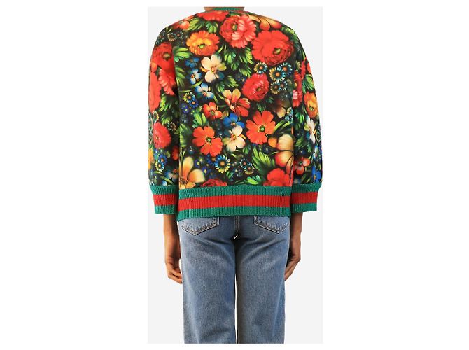Gucci Sweatshirt mit multicoloured Blumen-Tiger-Pailletten - size S Mehrfarben - Ansicht 2