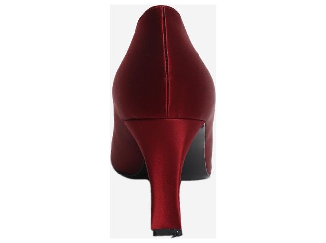 Dior Décolleté Mary-Jane in raso color vino - size EU 38.5 Rosso - vista 3