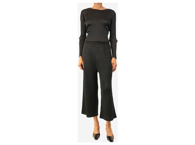 Pleats Please Conjunto de top plisado y pantalones negros - size M - vista 3