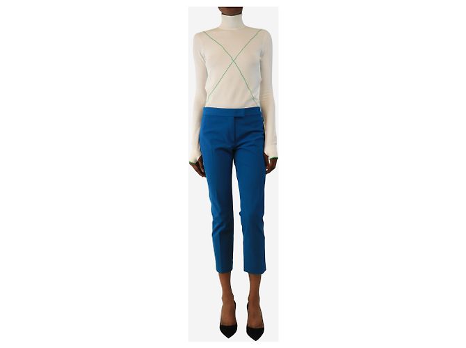 Joseph Pantalones stretch de gabardina azul - size UK 8 - vista 2