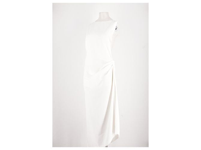 Autre Marque Vestido largo blanco de algodón H&M - vista 4