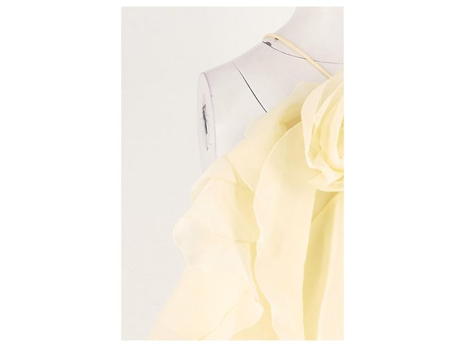 Autre Marque AJE Gelbes langes Kleid mit Rüschen und Blume - Ansicht 3