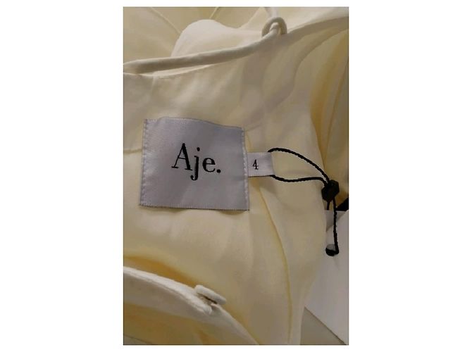 Autre Marque AJE Gelbes langes Kleid mit Rüschen und Blume - Ansicht 7