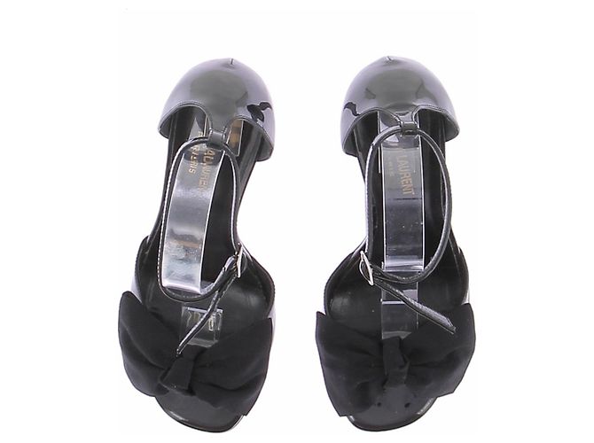 Autre Marque Sandalen aus schwarzem Lackleder - Ansicht 4