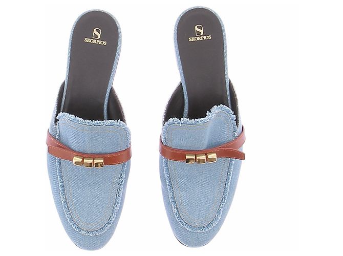 Autre Marque MAISON SKORPIOS Mules aus Denim Blau Größe 41 - Ansicht 4