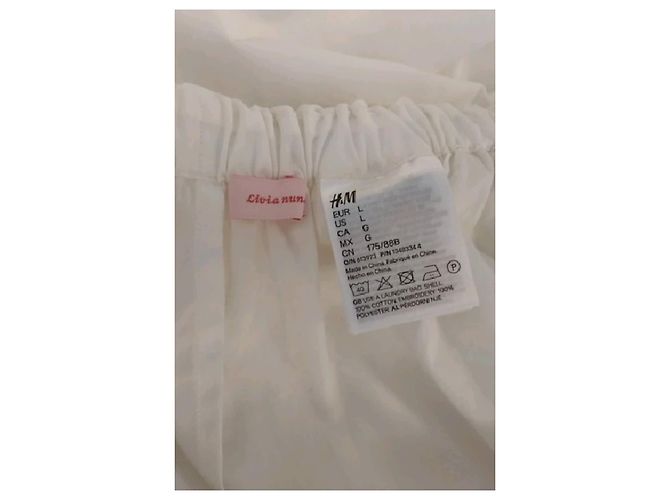 Autre Marque Calças de algodão brancas H&M Branco - vista 5