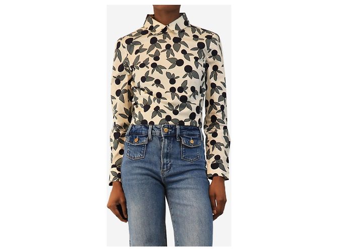 Autre Marque Weiße geblümte Bluse - size UK 12 - Ansicht 3