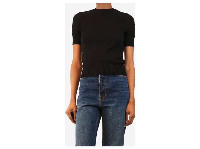 Autre Marque Top de lã preto de manga curta - size S - vista 3
