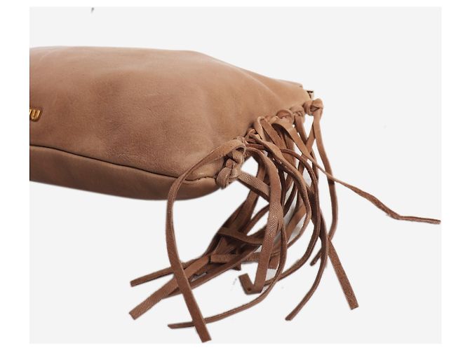 Miu Miu Clutch de couro castanho com borla Marrom - vista 3