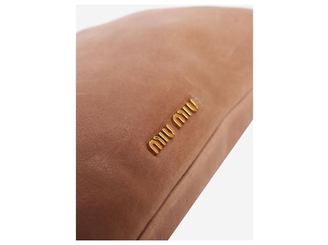Miu Miu Clutch de couro castanho com borla Marrom - vista 4