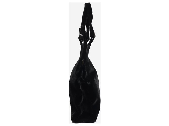 Prada Vintage schwarze Velours-Handtasche mit oberem Griff - Ansicht 2