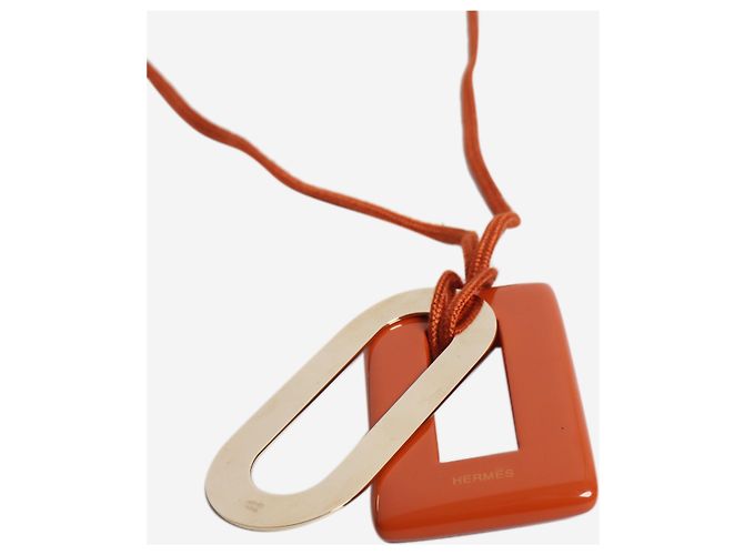 Hermès Collar con colgante Orange Mallion Naranja - vista 3