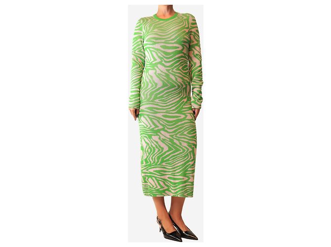 Autre Marque Geripptes Strickkleid mit Zebra-Print - size UK 12 Mehrfarben - Ansicht 3