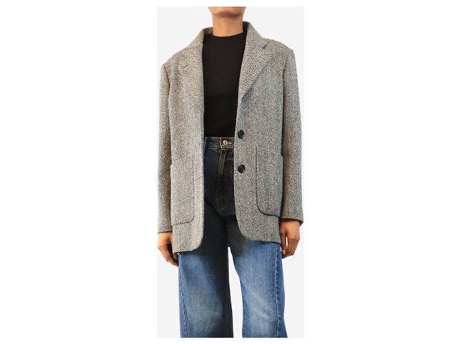 Autre Marque Blazer cinza em espinha de peixe - size UK 8 - vista 3