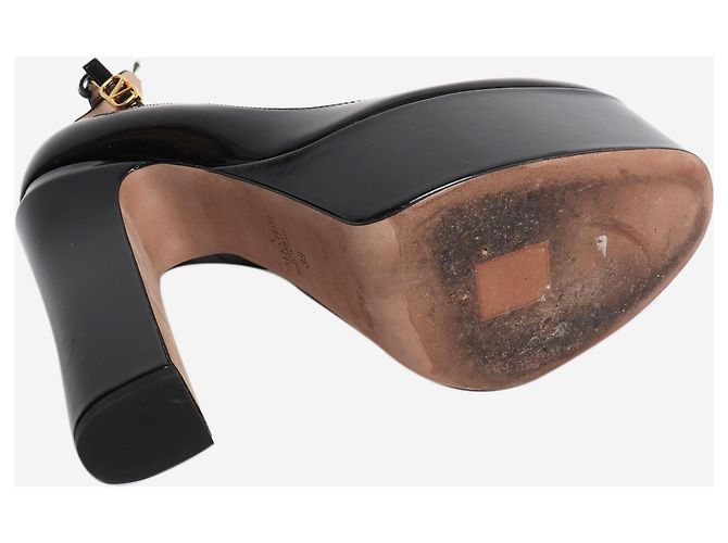 Valentino Décolleté platform Tan-Go in vernice nera - size EU 39 Nero - vista 4