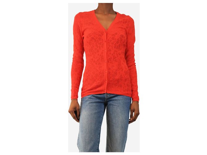 Missoni Cardigã decote em V Red Raschel - size UK 8 Vermelho - vista 3