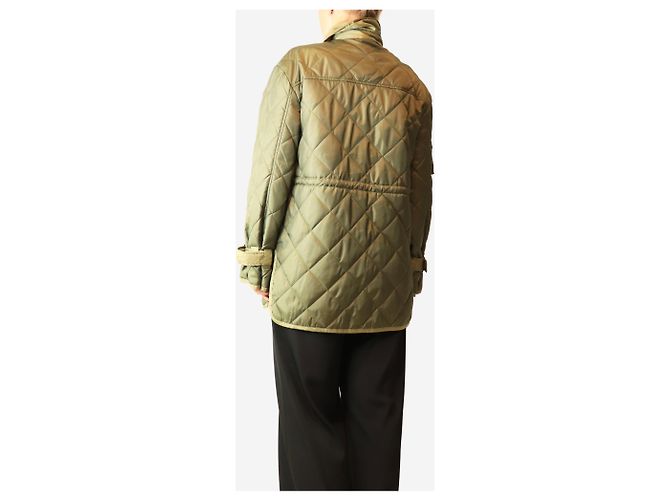 Ganni Giacca trapuntata oversized in Ripstop Kalamata - size UK 6 Verde - vista 2