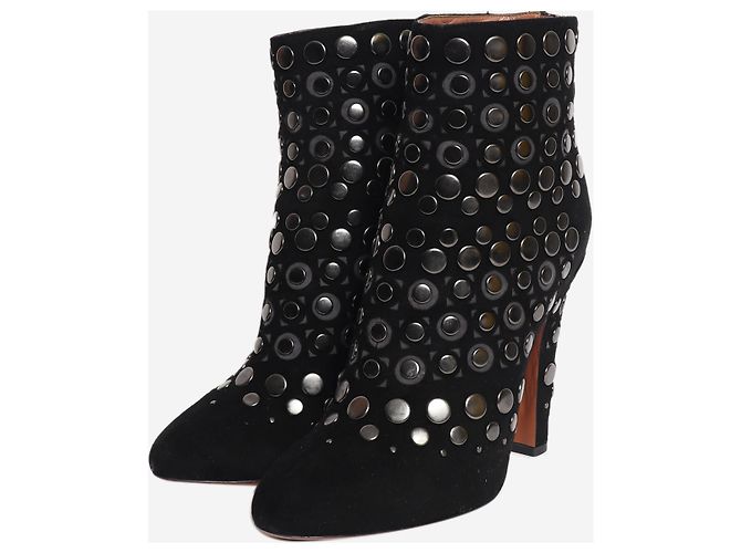 Alaïa Bottines à clous en daim noir - EU 39.5 - vue 2