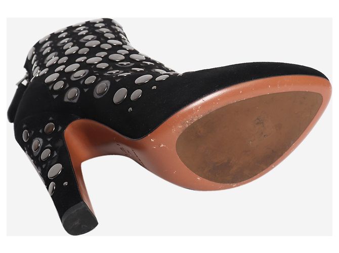 Alaïa Bottines à clous en daim noir - EU 39.5 - vue 4