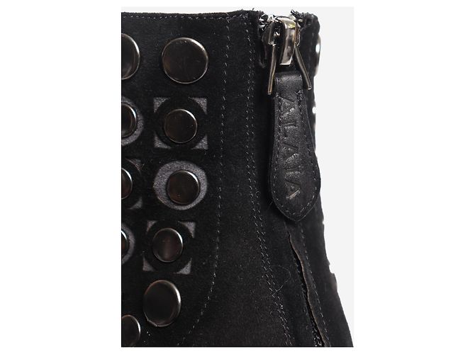 Alaïa Bottines à clous en daim noir - EU 39.5 - vue 6