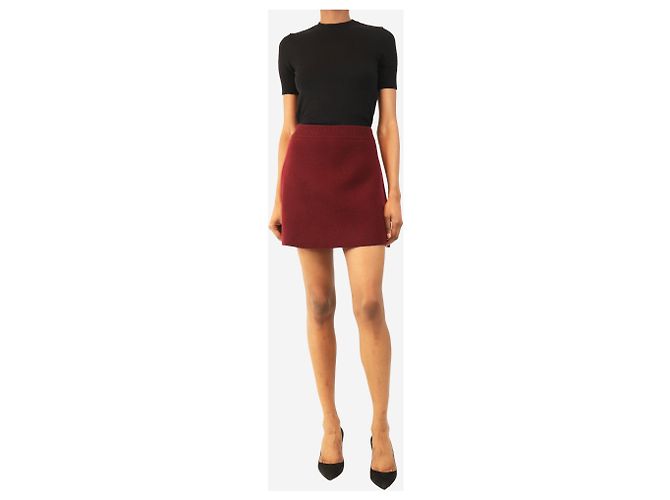 Autre Marque Mini saia evasê ameixa profundo - size UK 4 Bordeaux - vista 2