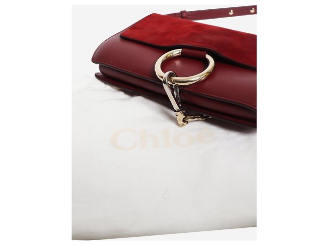 Chloé Faye Schultertasche Burgundy Bordeaux - Ansicht 11