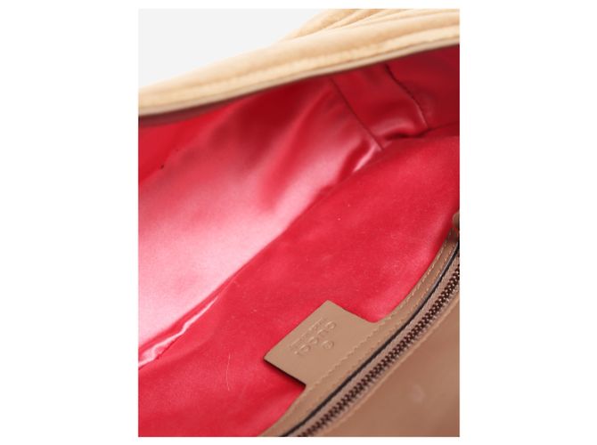 Gucci Borsa a tracolla GG Marmont in velluto matelassé Taupe Marrone - vista 6